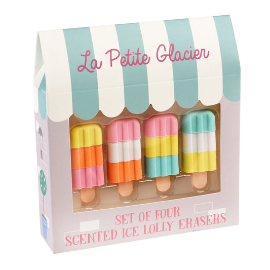 Set of 4 Ice Lolly Erasers