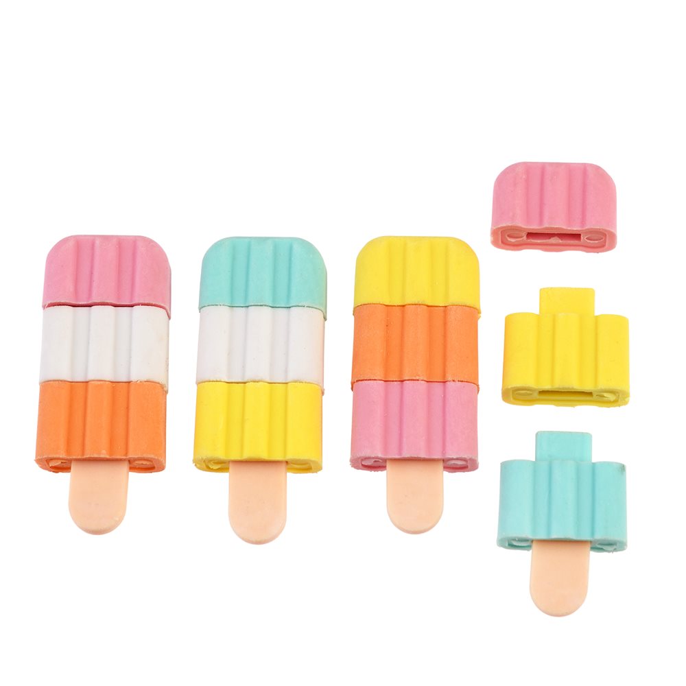 Set of 4 Ice Lolly Erasers