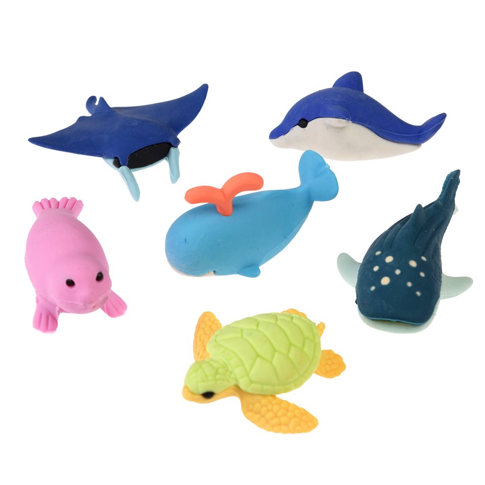 Set of 6 Ocean Erasers