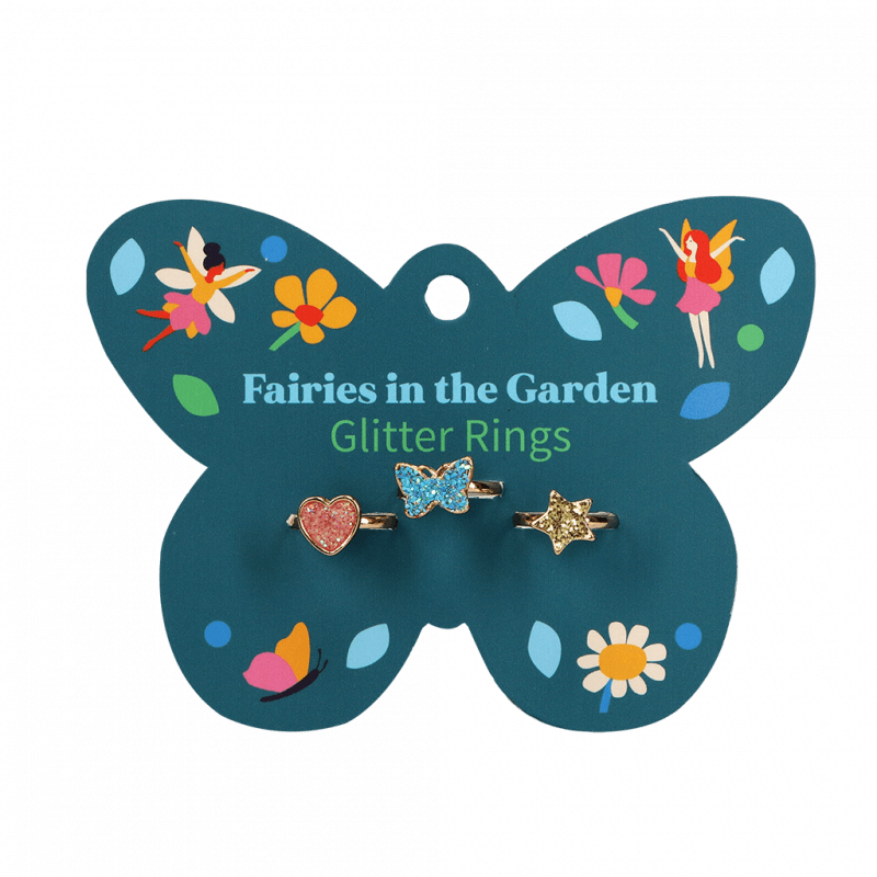 Fairies In The Garden Glitter Rings