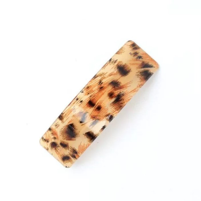 Rectangle Acrylic Leopard Print Barrette
