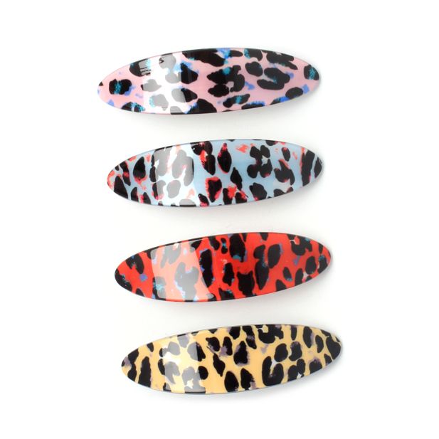 Animal Print Oval Barrette