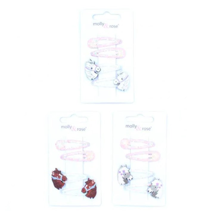 Card of 4 Glitter and Pony Motif Sleepies