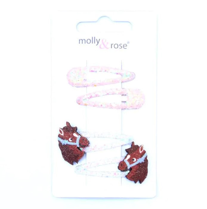 Card of 4 Glitter and Pony Motif Sleepies