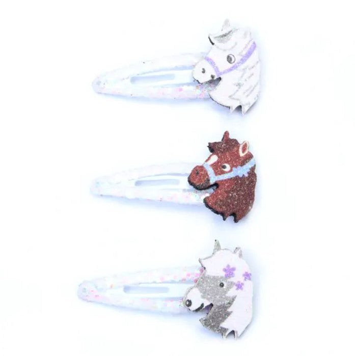 Card of 4 Glitter and Pony Motif Sleepies