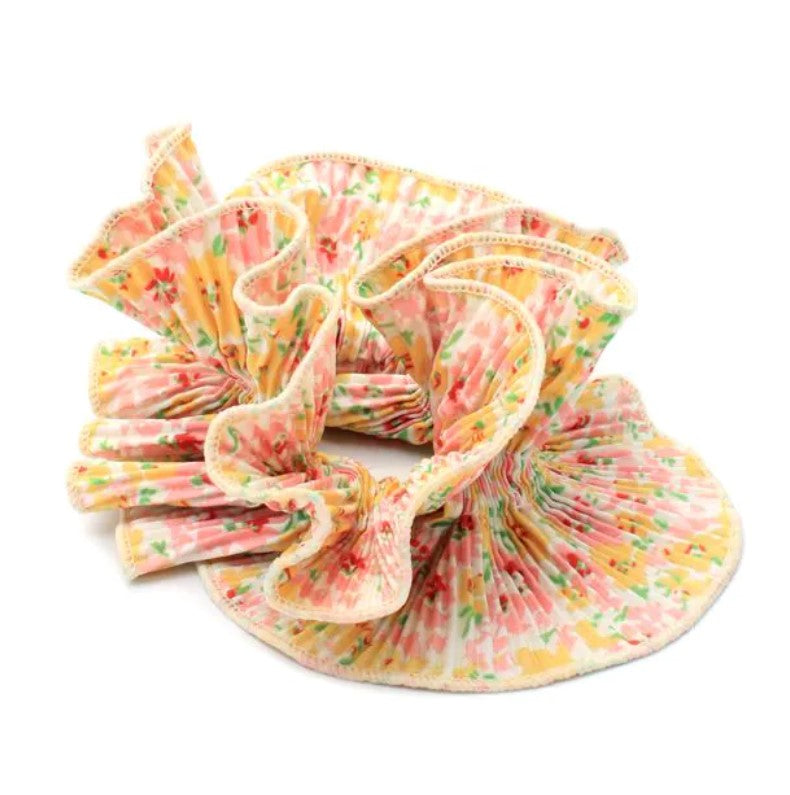 Extra Large Yellow Ditsy Floral Scrunchie