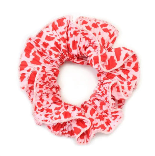 Extra Large Pink and Red Animal Print Scrunchie
