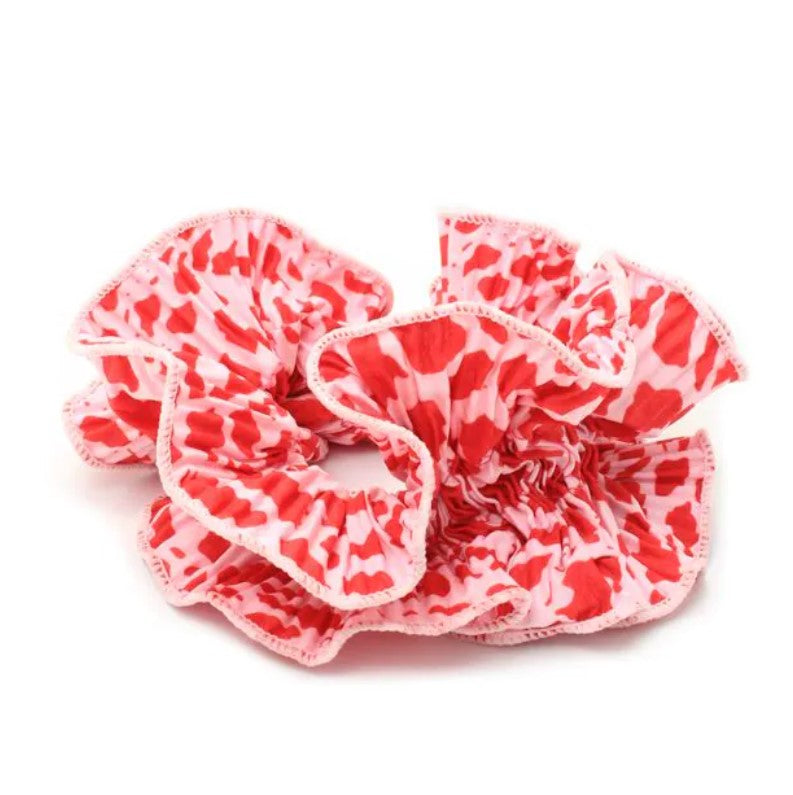 Extra Large Pink and Red Animal Print Scrunchie