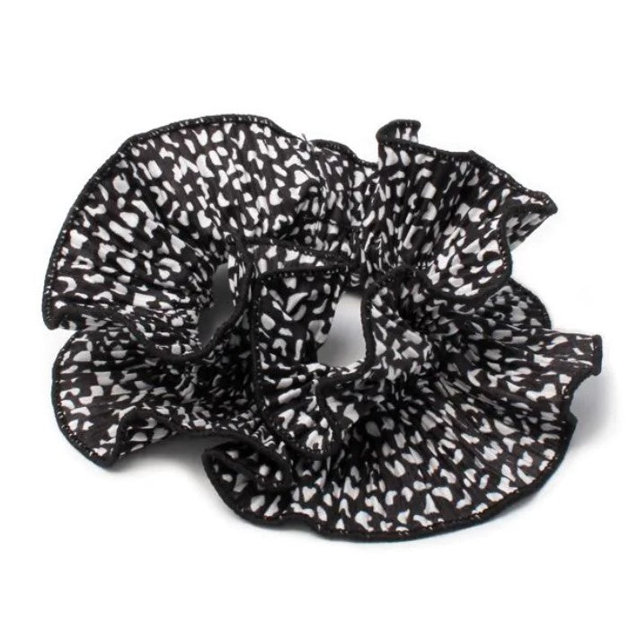 Extra Large Black & White Animal Print Scrunchie