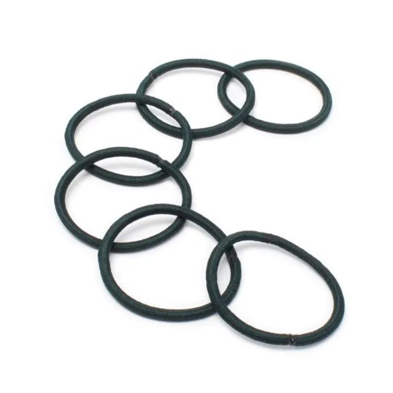 Card of 6 Bottle Green Elastics