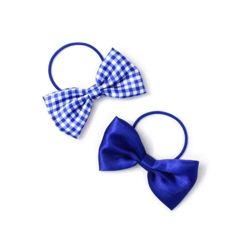 Card of 2 Bow Elastics In Royal Blue