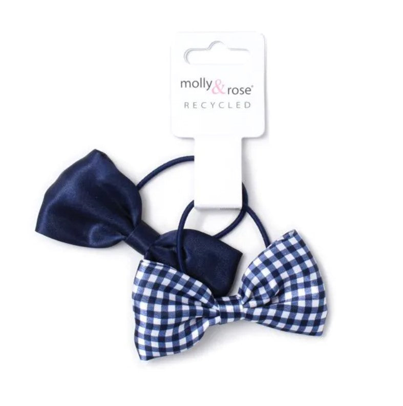 Card of 2 Bow Elastics In Navy