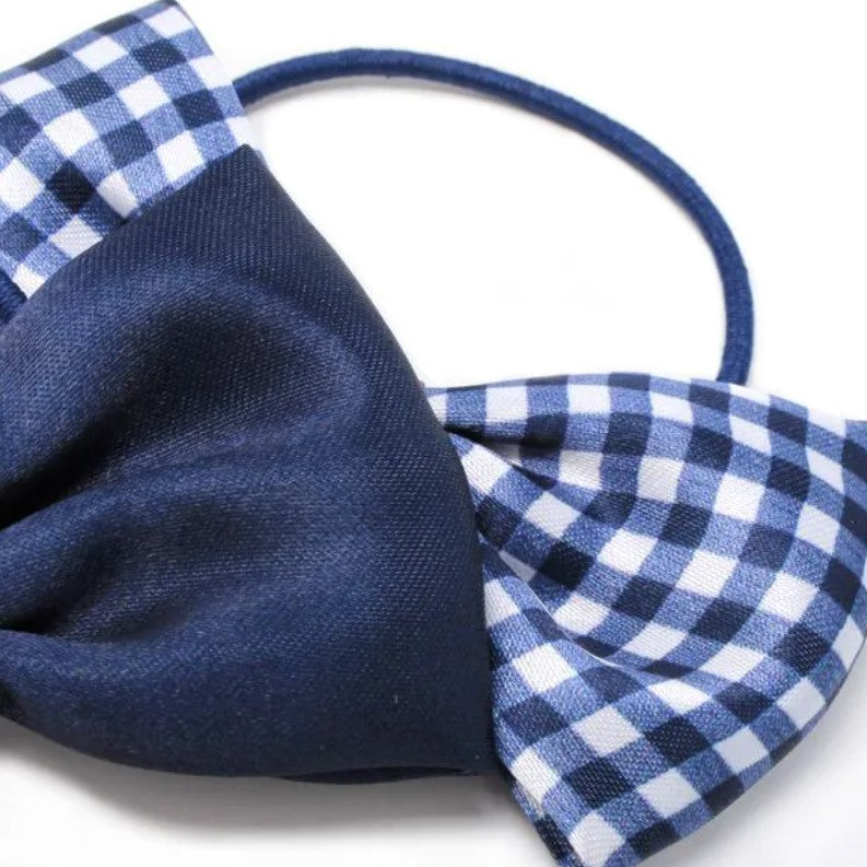 Card of 2 Bow Elastics In Navy