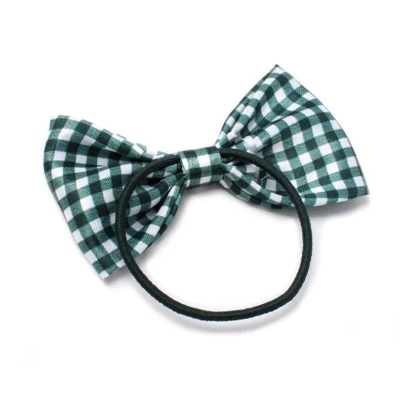 Card of 2 Bow Elastics In Bottle Green