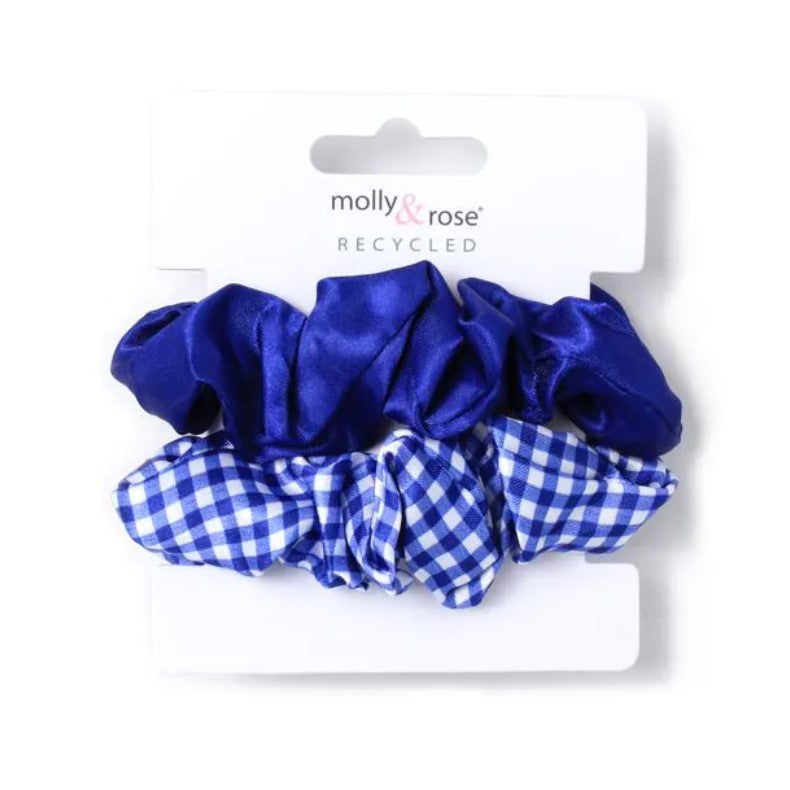 Card of 2 Royal Blue Scrunchies