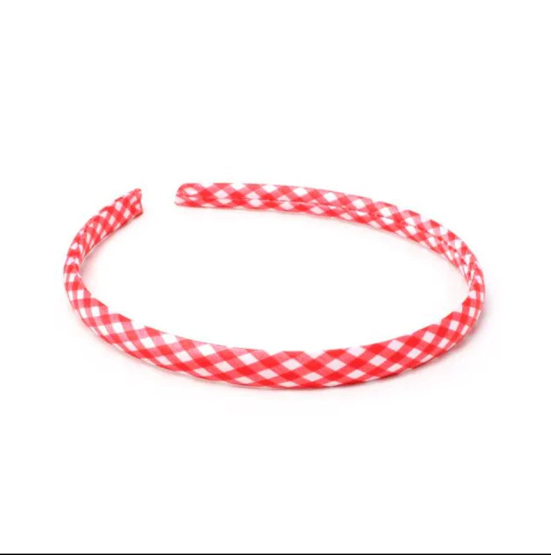 1cm Wide Red Gingham Alice Band