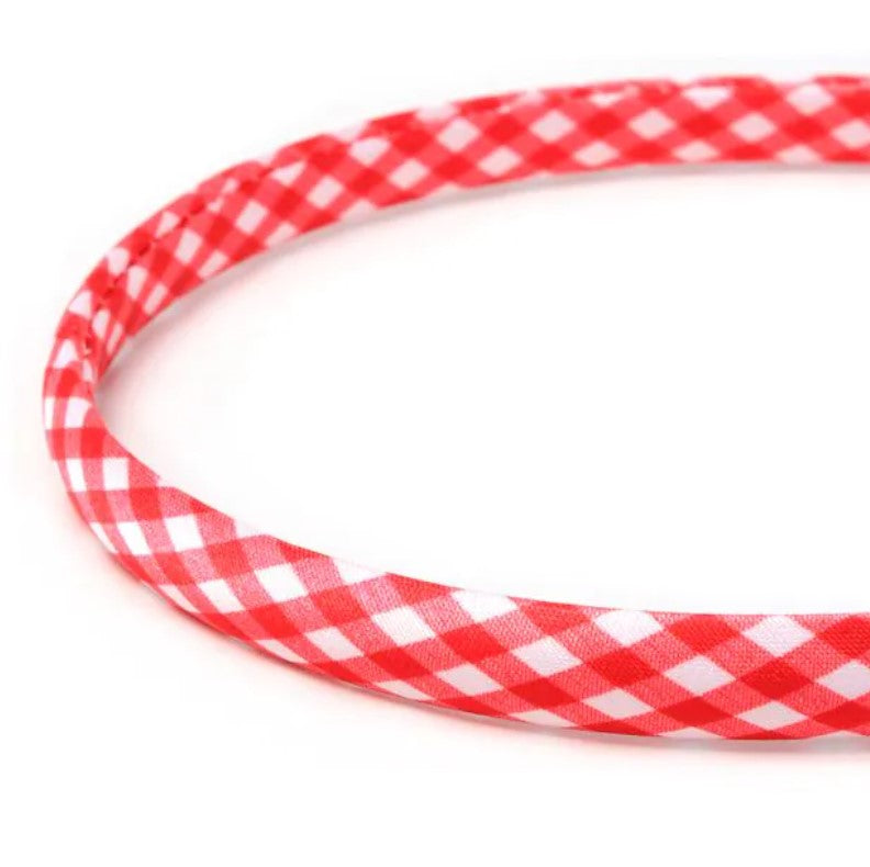 1cm Wide Red Gingham Alice Band