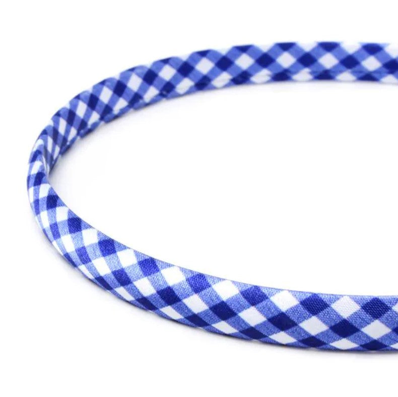 1cm Wide Royal Blue Gingham Alice Band