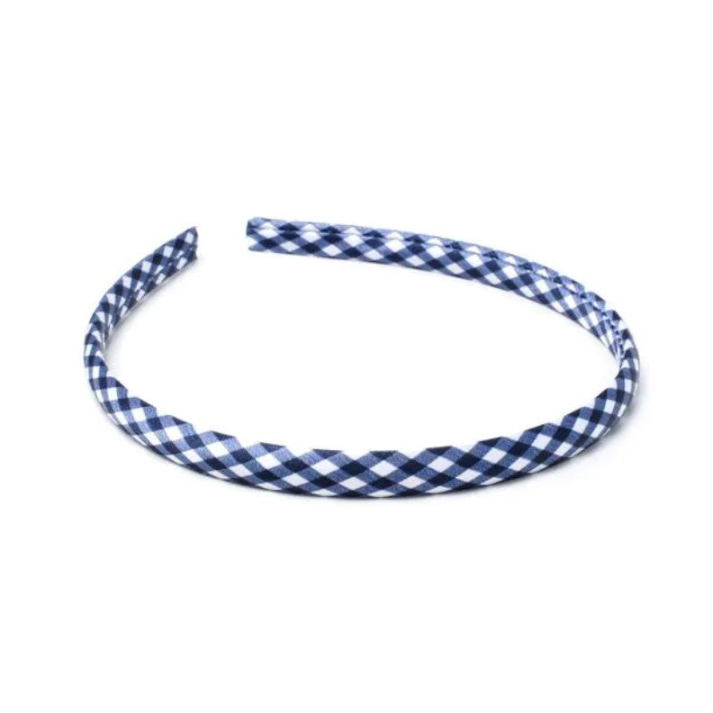 1cm Wide Navy Gingham Alice Band