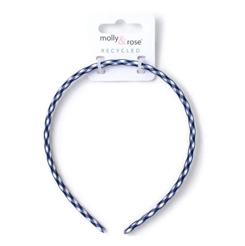 1cm Wide Navy Gingham Alice Band