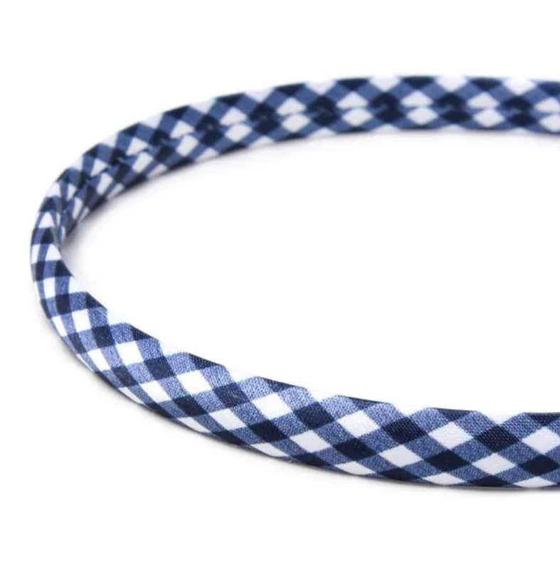 1cm Wide Navy Gingham Alice Band