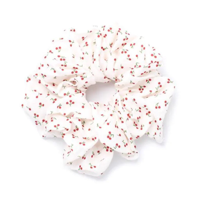Large Heart and Cherry Print Scrunchies