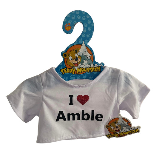 White I Heart Amble Teddy T-Shirt