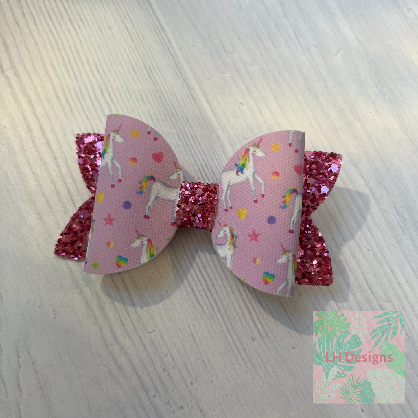 Pink Unicorn Hair Bow