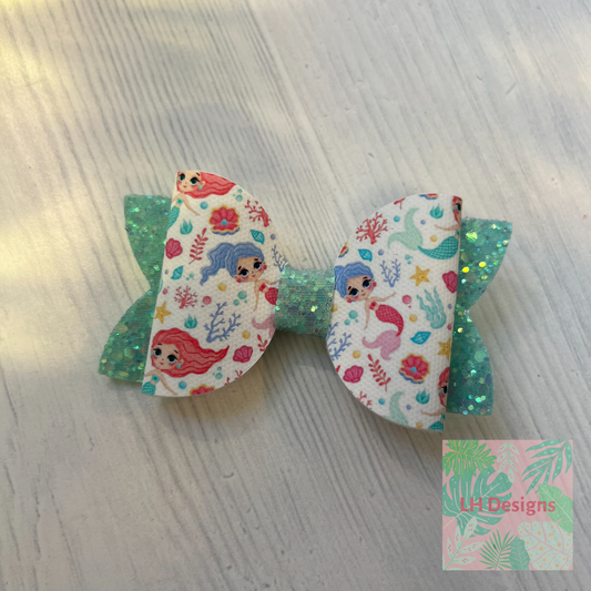 Turquoise Mermaids Hair Bow