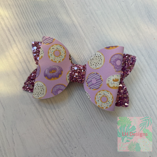 Lilac Doughnuts Hair Bow