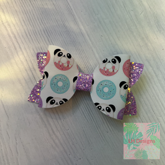 Panda Doughnuts Hair Bow