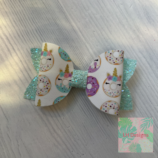 Unicorn Doughnuts Hair Bow