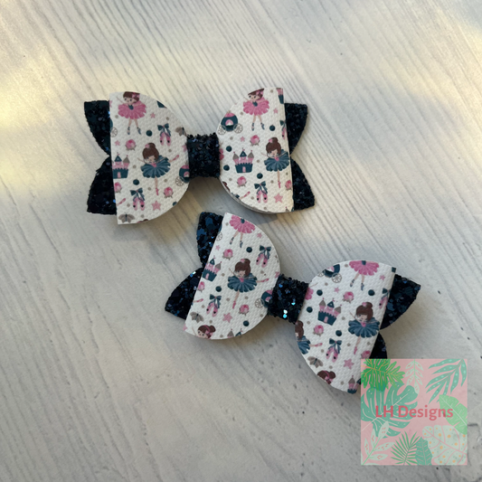 Navy Ballet Mini Hair Bows