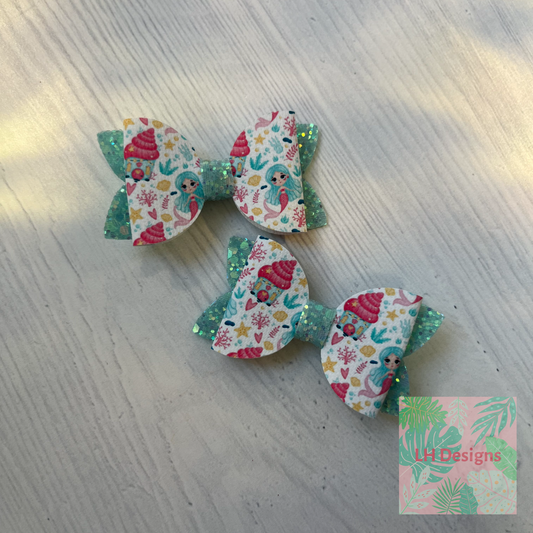 Mermaid Shell House Mini Hair Bows