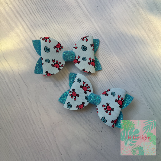 Crab Mini Hair Bows