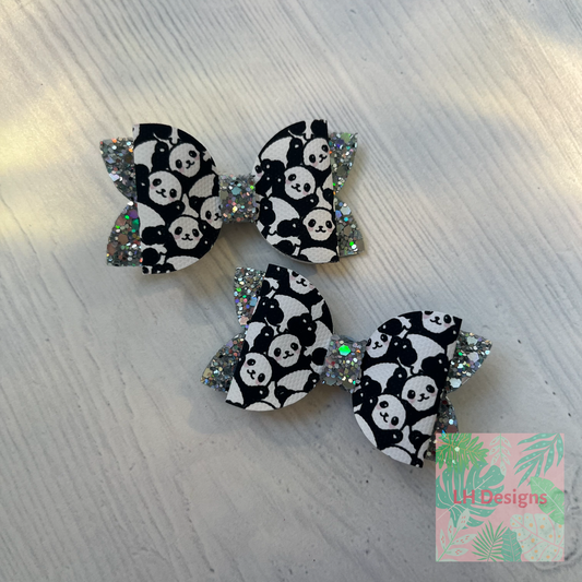 Panda Mini Hair Bows