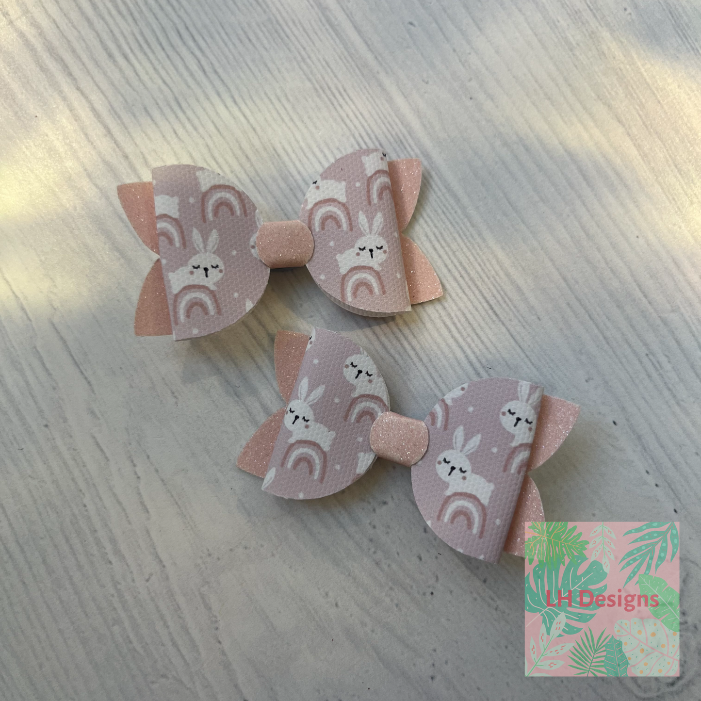 Sleepy Bunny Rainbow Mini Hair Bows