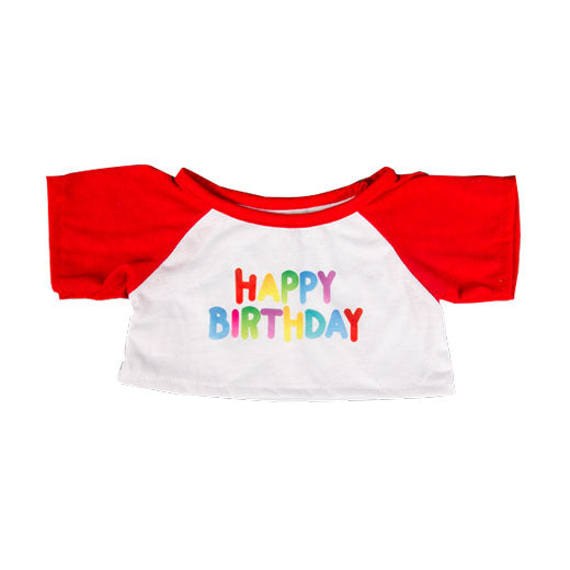 Red Happy Birthday Teddy T-Shirt