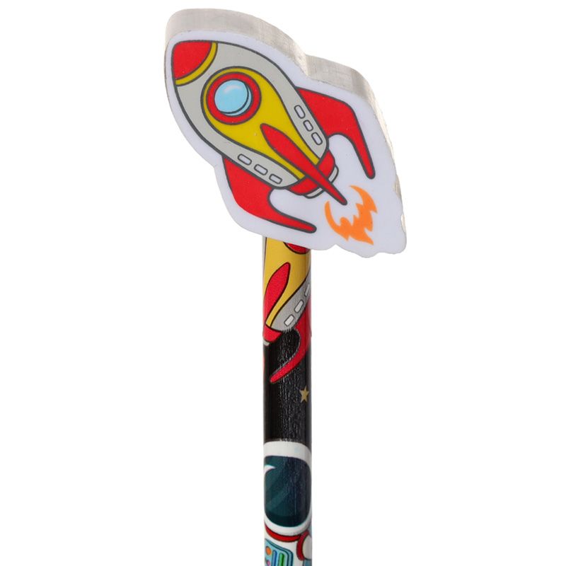 Hello Space Pencil & Eraser Topper