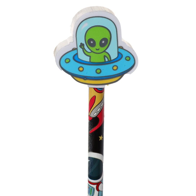 Hello Space Pencil & Eraser Topper