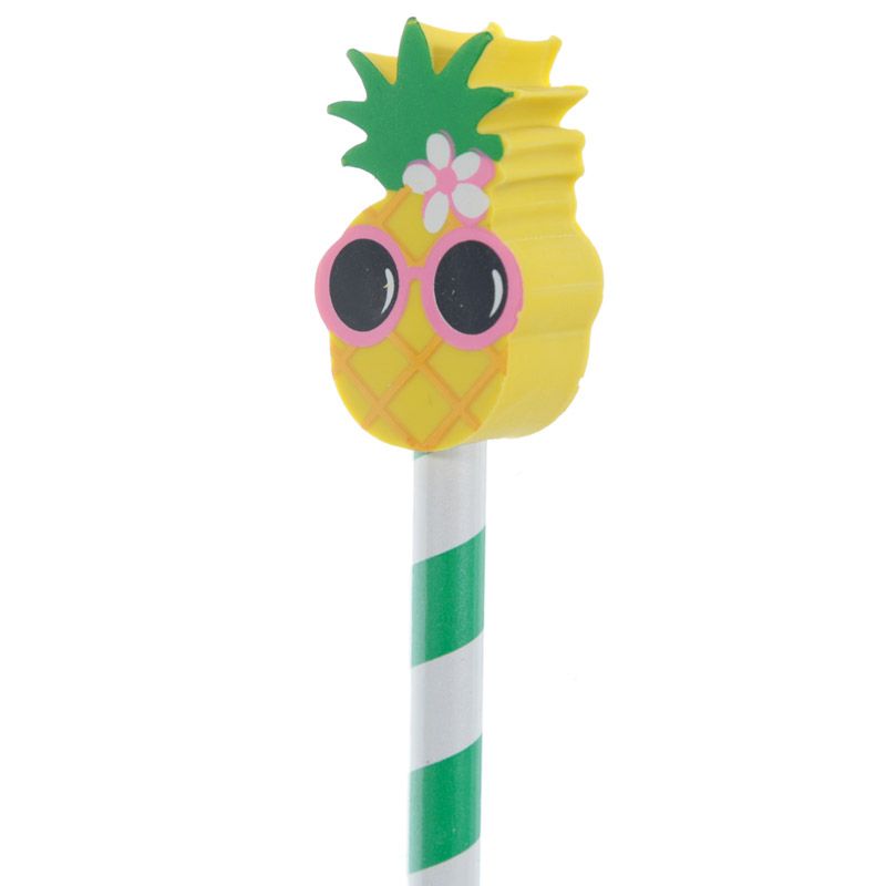 Flamingo or Pineapple Tropical Pencil & Eraser Topper
