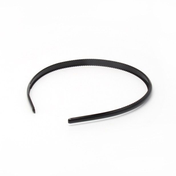 8mm Black Plastic Alice Band With Teeth