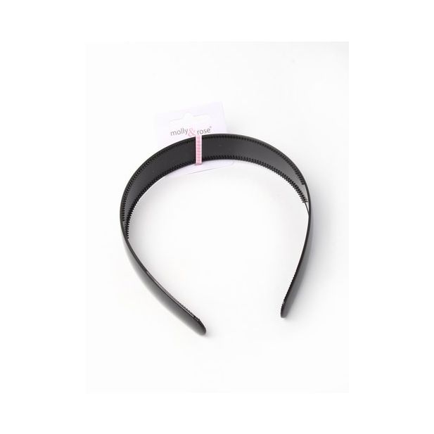 2.5cm Black Plastic Alice Band With Teeth