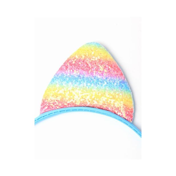 Sparkly Rainbow Cat Ears Alice Band