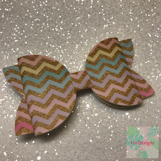 Rainbow Zig Zag Hair Bow
