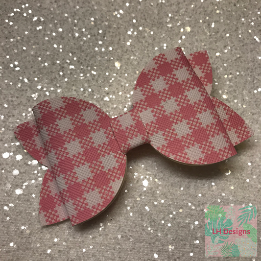 Pink Gingham Hair Bow