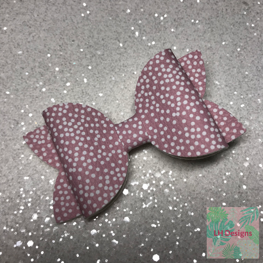 Dusky Pink & White Polka Dot Hair Bow