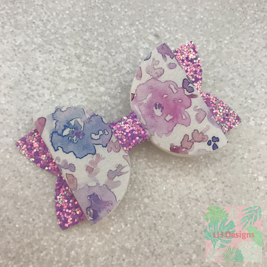 Purple Watercolour Hair Bow