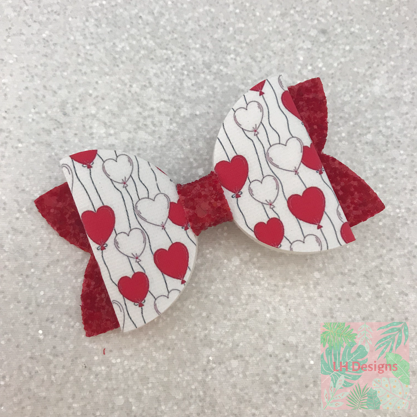 Heart Balloons Hair Bow