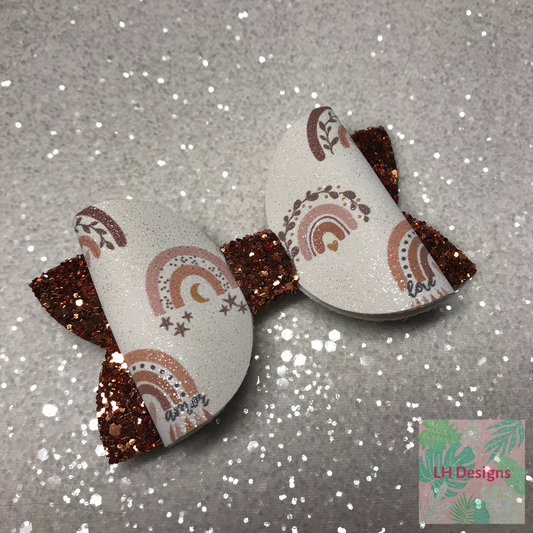 Autumn Rainbow Hair Bow